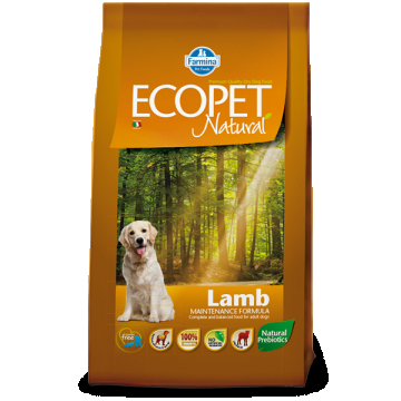 Ecopet Natural Dog Adult Miel si Orez, 2.5 kg