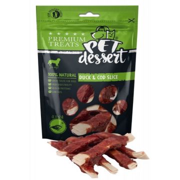 Pet's Dessert Duck & Cod Slice, 80 g de firma originala