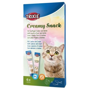 Recompensa pentru pisici, Creamy Snacks, cu pui si peste, 6x15 g 42719 ieftina