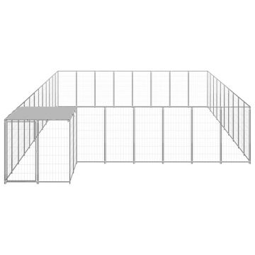 vidaXL Padoc pentru câini, argintiu, 25,41 m², oțel
