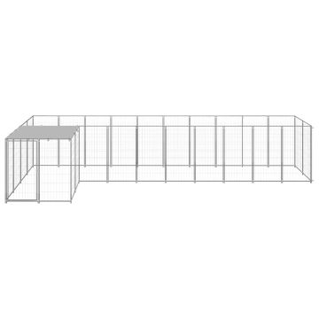 vidaXL Padoc pentru câini, argintiu, 7,26 m², oțel
