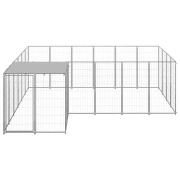 vidaXL Padoc pentru câini, argintiu, 8,47 m², oțel