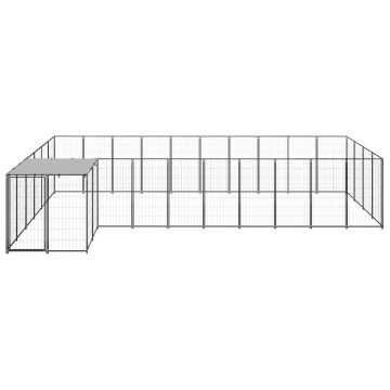 vidaXL Padoc pentru câini, negru, 13,31 m², oțel
