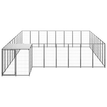 vidaXL Padoc pentru câini, negru, 20,57 m², oțel