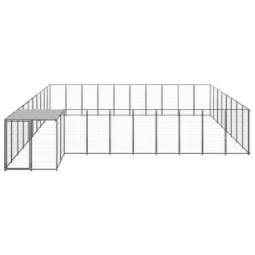 vidaXL Padoc pentru câini, negru, 25,41 m², oțel
