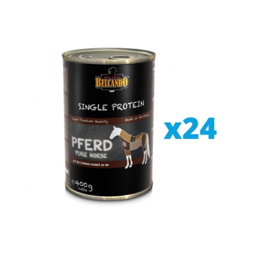 BELCANDO Single Protein Konina hrana umeda pentru caini, cu carne de cal 24x400g
