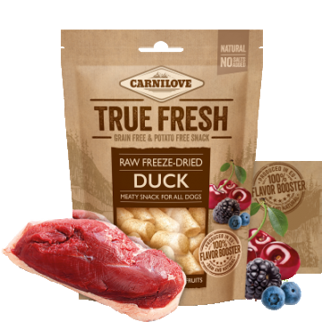 Carnilove True Fresh Raw Freeze-Dried Duck with Red Fruits, 40 g ieftina