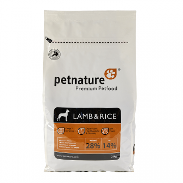 Petnature Lamb & Rice, hrana uscata premium, 3 kg ieftina