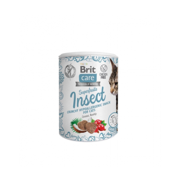 BRIT Care Cat Snack Superfruits recompense pentru pisici, cu insecte 100 g