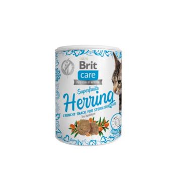 BRIT Care Cat Snack Superfruits recompense pentru pisici sterilizate, cu hering 100 g