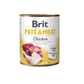 BRIT Pate&Meat chicken Hrana umeda pentru caini, cu pui, set 6 x 800 g