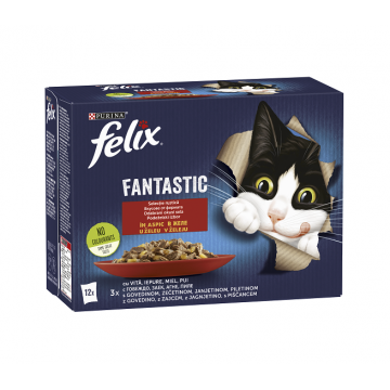 Felix Fantastic Pui, Vită, Iepure, Miel în Aspic Multipack 12x85g ieftina