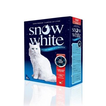 Nisip litieră Snow White, Long Hair Parfumat, 12L, pentru pisicile cu blana lunga