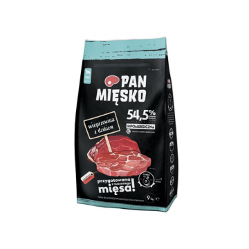 PAN MIĘSKO Hrana uscata pentru caini adulti de talie mare, cu mistret 9 kg