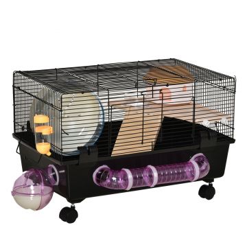 PawHut cusca hamsteri, cu mai multe niveluri, 60x35x38.5cm | AOSOM RO