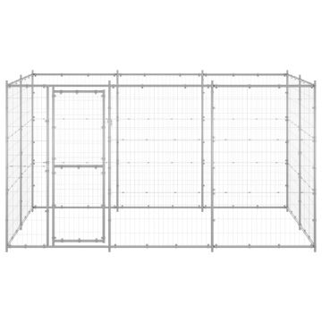 vidaXL Padoc câini de exterior, 7,26 m², oțel galvanizat