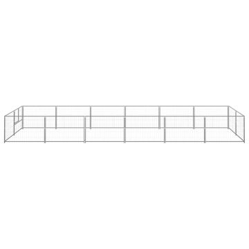 vidaXL Padoc pentru câini, argintiu, 12 m², oțel