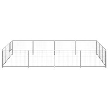 vidaXL Padoc pentru câini, argintiu, 12 m², oțel