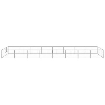 vidaXL Padoc pentru câini, argintiu, 16 m², oțel