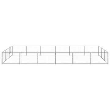 vidaXL Padoc pentru câini, argintiu, 18 m², oțel