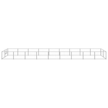 vidaXL Padoc pentru câini, argintiu, 18 m², oțel