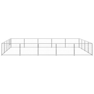 vidaXL Padoc pentru câini, argintiu, 20 m², oțel