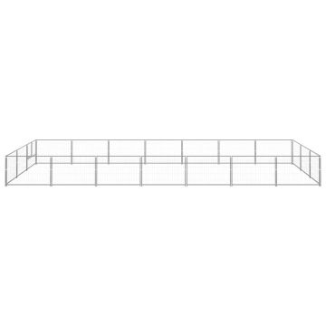 vidaXL Padoc pentru câini, argintiu, 21 m², oțel