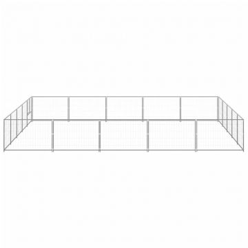 vidaXL Padoc pentru câini, argintiu, 25 m², oțel