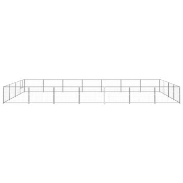 vidaXL Padoc pentru câini, argintiu, 28 m², oțel