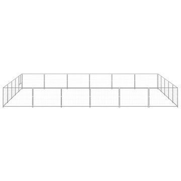 vidaXL Padoc pentru câini, argintiu, 30 m², oțel
