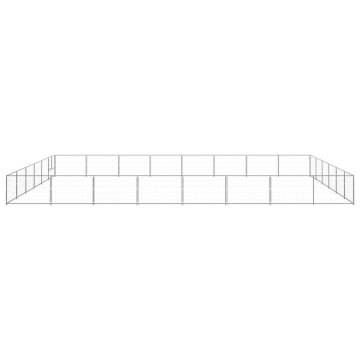 vidaXL Padoc pentru câini, argintiu, 48 m², oțel