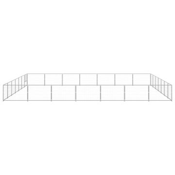 vidaXL Padoc pentru câini, argintiu, 49 m², oțel