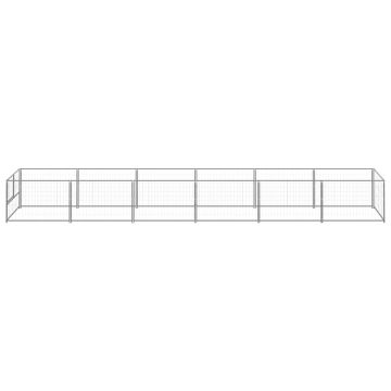 vidaXL Padoc pentru câini, argintiu, 6 m², oțel