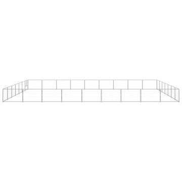vidaXL Padoc pentru câini, argintiu, 63 m², oțel