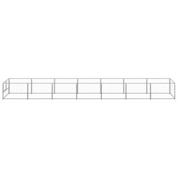 vidaXL Padoc pentru câini, argintiu, 7 m², oțel