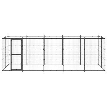vidaXL Padoc pentru câini de exterior, 12,1 m², oțel