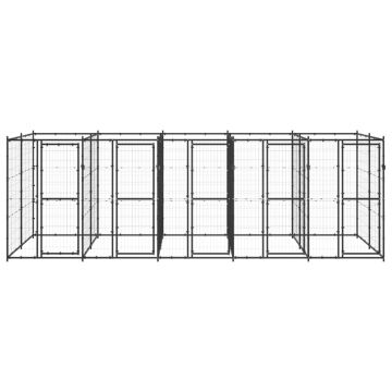 vidaXL Padoc pentru câini de exterior, 12,1 m², oțel
