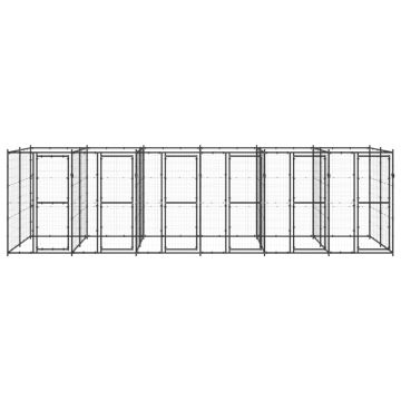vidaXL Padoc pentru câini de exterior, 14,52 m², oțel