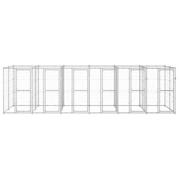 vidaXL Padoc pentru câini de exterior, 14,52 m², oțel galvanizat