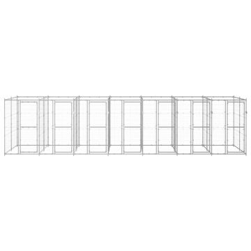 vidaXL Padoc pentru câini de exterior, 16,94 m², oțel galvanizat