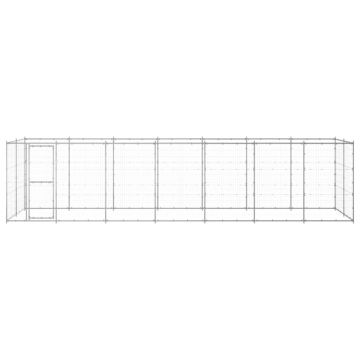 vidaXL Padoc pentru câini de exterior, 16,94 m², oțel galvanizat