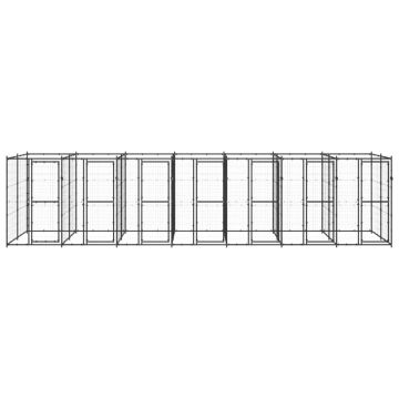 vidaXL Padoc pentru câini de exterior, 16,94 m², oțel