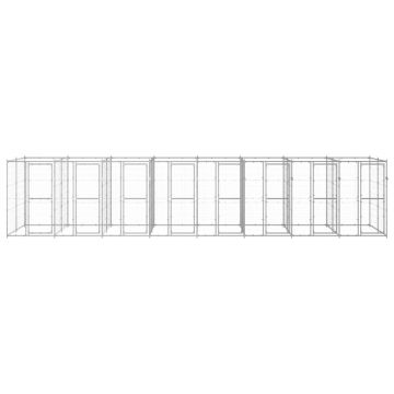 vidaXL Padoc pentru câini de exterior, 19,36 m², oțel galvanizat
