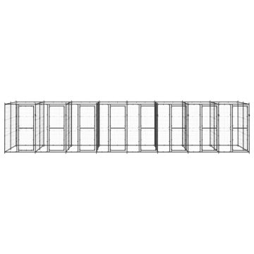 vidaXL Padoc pentru câini de exterior, 19,36 m², oțel