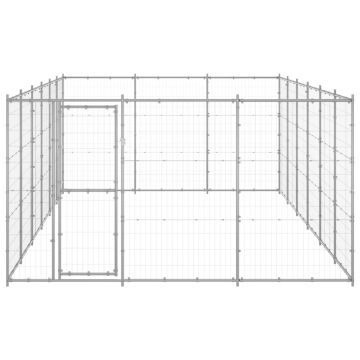 vidaXL Padoc pentru câini de exterior, 21,78 m², oțel galvanizat