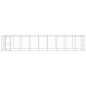 vidaXL Padoc pentru câini de exterior, 21,78 m², oțel galvanizat