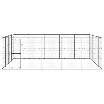 vidaXL Padoc pentru câini de exterior, 24,2 m², oțel