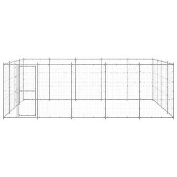 vidaXL Padoc pentru câini de exterior, 24,2 m², oțel galvanizat