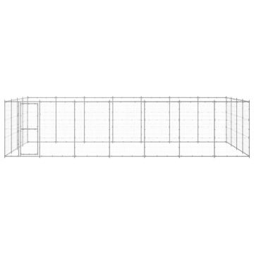 vidaXL Padoc pentru câini de exterior, 33,88 m², oțel galvanizat