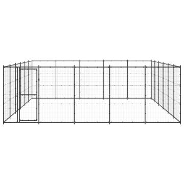 vidaXL Padoc pentru câini de exterior, 36,3 m², oțel